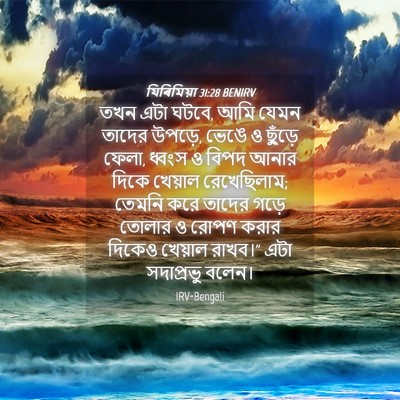 Picture 04 - যিৰিমিয়া 31:28 BENIRV - তখন এটা ঘটবে, আমি - Bible Verse Picture