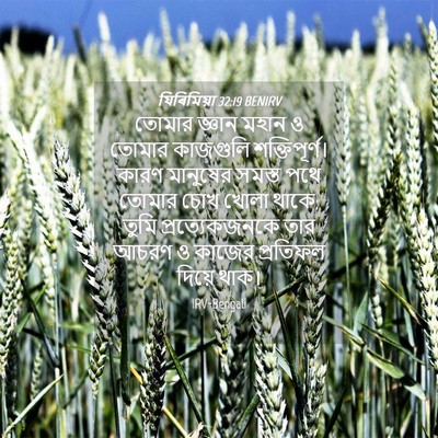 Picture 04 - যিৰিমিয়া 32:19 BENIRV - তোমার জ্ঞান মহান ও - Bible Verse Picture