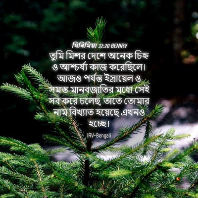 Picture 04 - যিৰিমিয়া 32:20 BENIRV - তুমি মিশর দেশে - Bible Verse Picture