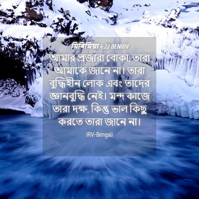 Picture 04 - যিৰিমিয়া 4:22 BENIRV - আমার প্রজারা বোকা, - Bible Verse Picture