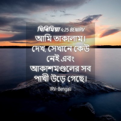 Picture 04 - যিৰিমিয়া 4:25 BENIRV - আমি তাকালাম। দেখ, - Bible Verse Picture