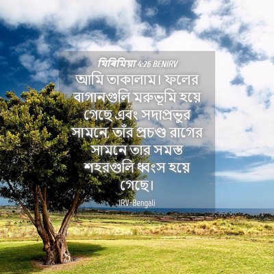 Picture 04 - যিৰিমিয়া 4:26 BENIRV - আমি তাকালাম। ফলের - Bible Verse Picture