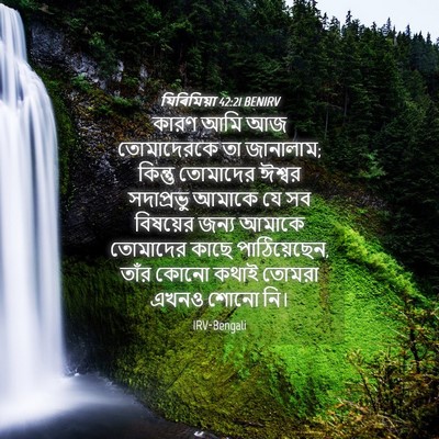 Picture 04 - যিৰিমিয়া 42:21 BENIRV - কারণ আমি আজ - Bible Verse Picture