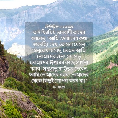 Picture 04 - যিৰিমিয়া 42:4 BENIRV - তাই যিরমিয় - Bible Verse Picture