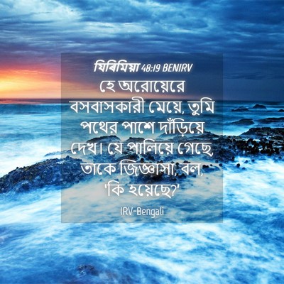 Picture 04 - যিৰিমিয়া 48:19 BENIRV - হে অরোয়েরে - Bible Verse Picture