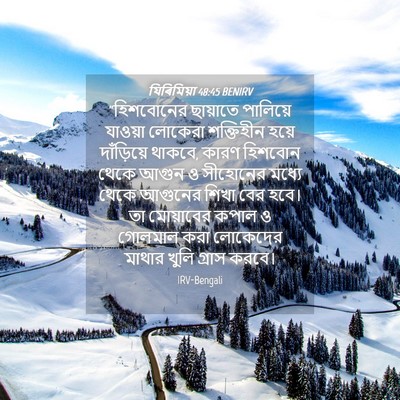 Picture 04 - যিৰিমিয়া 48:45 BENIRV - “হিশবোনের ছায়াতে - Bible Verse Picture