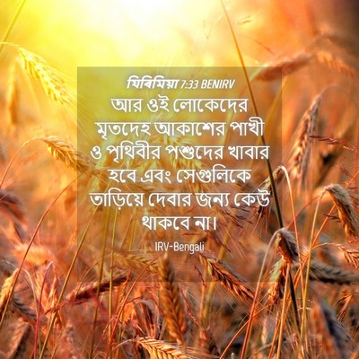 Picture 04 - যিৰিমিয়া 7:33 BENIRV - আর ওই লোকেদের - Bible Verse Picture