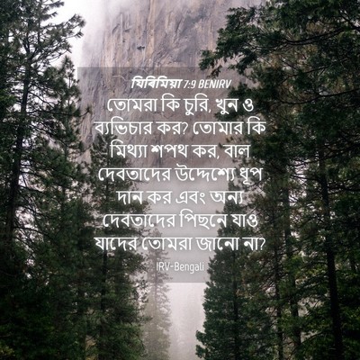 Picture 04 - যিৰিমিয়া 7:9 BENIRV - তোমরা কি চুরি, খুন - Bible Verse Picture