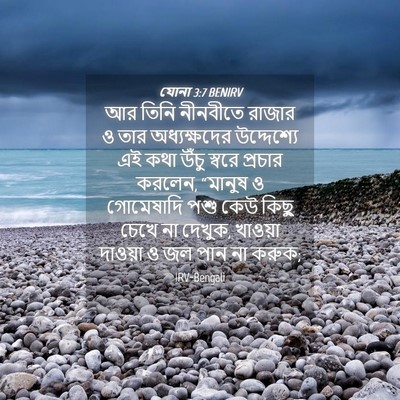 Picture 04 - যোনা 3:7 BENIRV - আর তিনি নীনবীতে - Bible Verse Picture