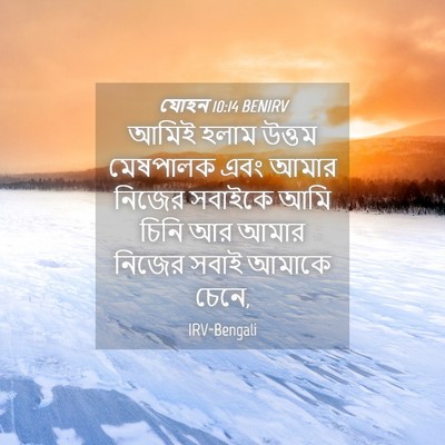 Picture 04 - যোহন 10:14 BENIRV - আমিই হলাম উত্তম - Bible Verse Picture
