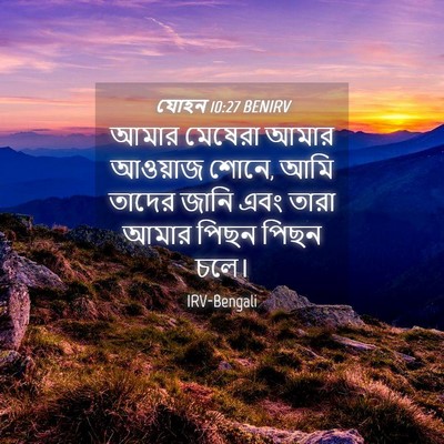 Picture 04 - যোহন 10:27 BENIRV - আমার মেষেরা আমার - Bible Verse Picture