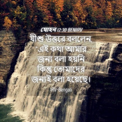 Picture 04 - যোহন 12:30 BENIRV - যীশু উত্তরে বললেন, - Bible Verse Picture