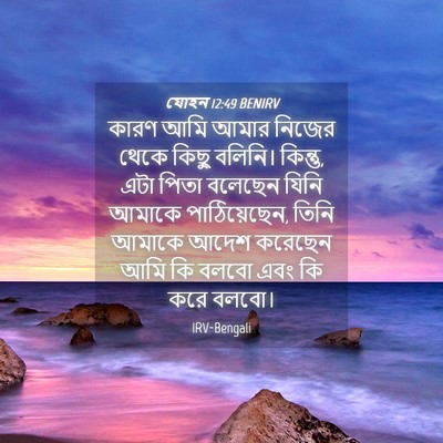 Picture 04 - যোহন 12:49 BENIRV - কারণ আমি আমার - Bible Verse Picture