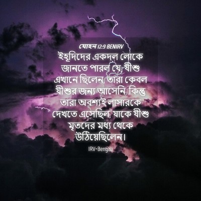 Picture 04 - যোহন 12:9 BENIRV - ইহূদিদের একদল - Bible Verse Picture