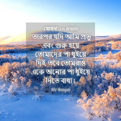 Picture 04 - যোহন 13:14 BENIRV - “তারপর যদি আমি - Bible Verse Picture