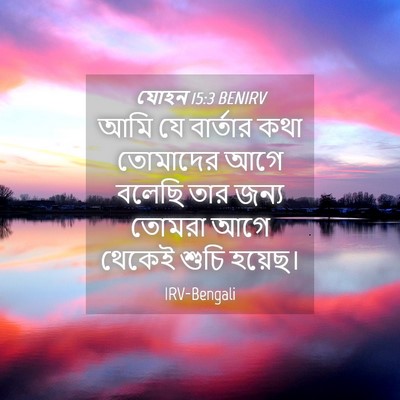 Picture 04 - যোহন 15:3 BENIRV - আমি যে বার্তার কথা - Bible Verse Picture