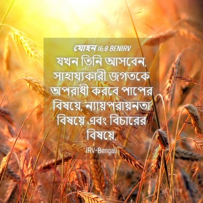 Picture 04 - যোহন 16:8 BENIRV - যখন তিনি আসবেন, - Bible Verse Picture
