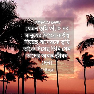 Picture 04 - যোহন 17:2 BENIRV - যেমন তুমি তাঁকে সব - Bible Verse Picture