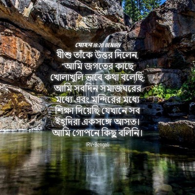 Picture 04 - যোহন 18:20 BENIRV - যীশু তাঁকে উত্তর - Bible Verse Picture