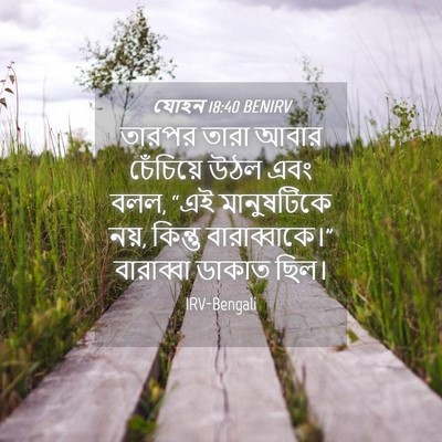 Picture 04 - যোহন 18:40 BENIRV - তারপর তারা আবার - Bible Verse Picture