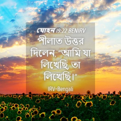 Picture 04 - যোহন 19:22 BENIRV - পীলাত উত্তর দিলেন, - Bible Verse Picture