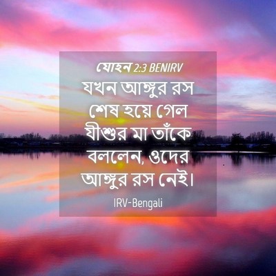 Picture 04 - যোহন 2:3 BENIRV - যখন আঙ্গুর রস শেষ - Bible Verse Picture