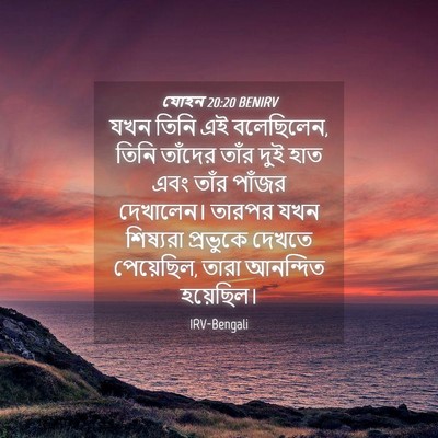 Picture 04 - যোহন 20:20 BENIRV - যখন তিনি এই - Bible Verse Picture