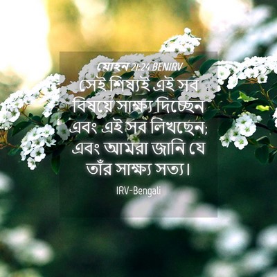 Picture 04 - যোহন 21:24 BENIRV - সেই শিষ্যই এই সব - Bible Verse Picture