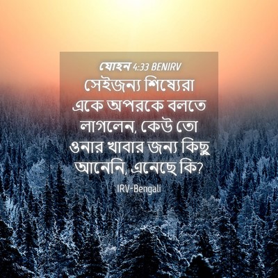 Picture 04 - যোহন 4:33 BENIRV - সেইজন্য শিষ্যেরা - Bible Verse Picture