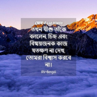 Picture 04 - যোহন 4:48 BENIRV - তখন যীশু তাঁকে - Bible Verse Picture