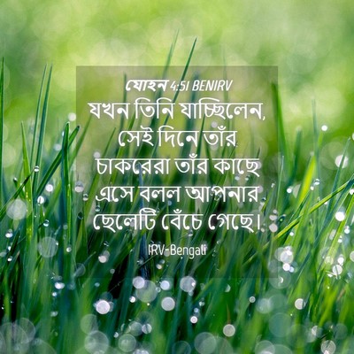 Picture 04 - যোহন 4:51 BENIRV - যখন তিনি - Bible Verse Picture