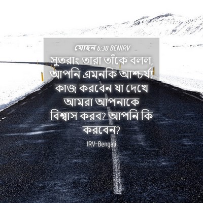 Picture 04 - যোহন 6:30 BENIRV - সুতরাং তারা তাঁকে - Bible Verse Picture