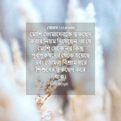 Picture 04 - যোহন 7:22 BENIRV - মোশি তোমাদেরকে - Bible Verse Picture