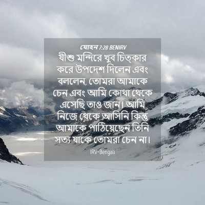 Picture 04 - যোহন 7:28 BENIRV - যীশু মন্দিরে খুব - Bible Verse Picture