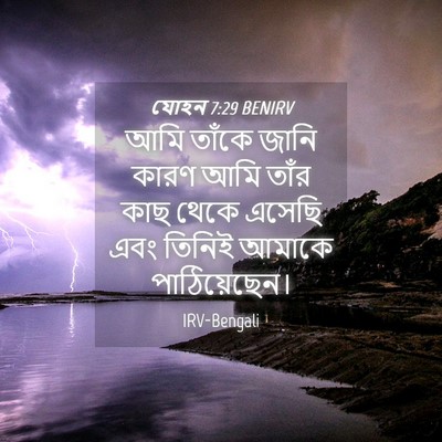 Picture 04 - যোহন 7:29 BENIRV - আমি তাঁকে জানি - Bible Verse Picture
