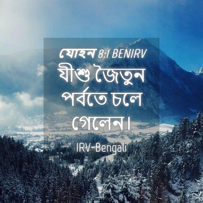 Picture 04 - যোহন 8:1 BENIRV - যীশু জৈতুন পর্বতে - Bible Verse Picture