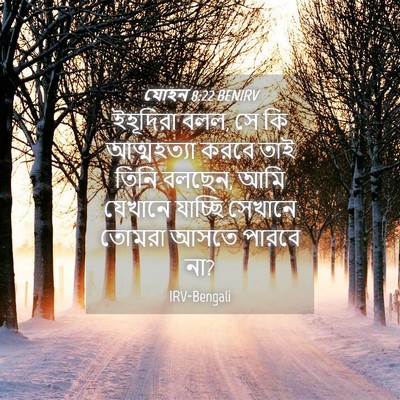 Picture 04 - যোহন 8:22 BENIRV - ইহূদিরা বলল, সে কি - Bible Verse Picture