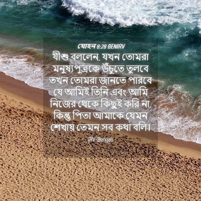 Picture 04 - যোহন 8:28 BENIRV - যীশু বললেন, যখন - Bible Verse Picture