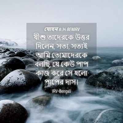 Picture 04 - যোহন 8:34 BENIRV - যীশু তাদেরকে - Bible Verse Picture