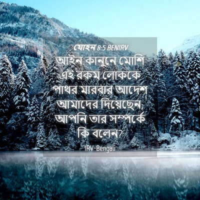 Picture 04 - যোহন 8:5 BENIRV - আইন কানুনে মোশি এই - Bible Verse Picture