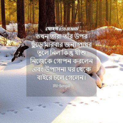 Picture 04 - যোহন 8:59 BENIRV - তখন তারা তাঁর উপর - Bible Verse Picture
