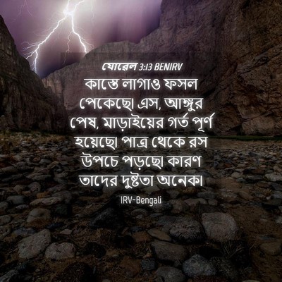 Picture 04 - যোৱেল 3:13 BENIRV - কাস্তে লাগাও ফসল - Bible Verse Picture