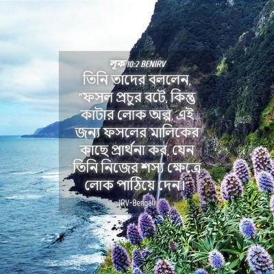 Picture 04 - লূক 10:2 BENIRV - তিনি তাদের বললেন, - Bible Verse Picture