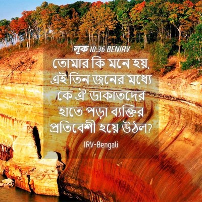 Picture 04 - লূক 10:36 BENIRV - তোমার কি মনে হয়, - Bible Verse Picture