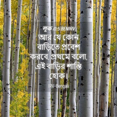 Picture 04 - লূক 10:5 BENIRV - আর যে কোন বাড়িতে - Bible Verse Picture
