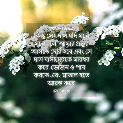 Picture 04 - লূক 12:45 BENIRV - কিন্তু সেই দাস যদি - Bible Verse Picture