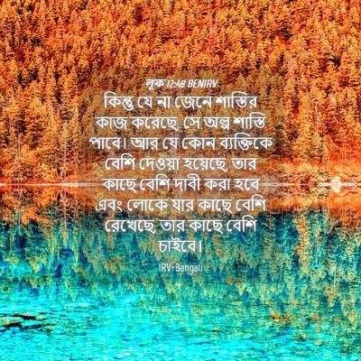 Picture 04 - লূক 12:48 BENIRV - কিন্তু যে না জেনে - Bible Verse Picture