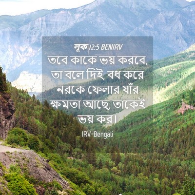 Picture 04 - লূক 12:5 BENIRV - তবে কাকে ভয় করবে, - Bible Verse Picture
