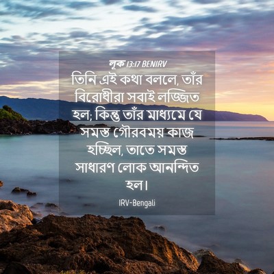 Picture 04 - লূক 13:17 BENIRV - তিনি এই কথা বললে, - Bible Verse Picture