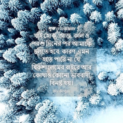 Picture 04 - লূক 13:33 BENIRV - যাই হোক, আজ, কাল ও - Bible Verse Picture